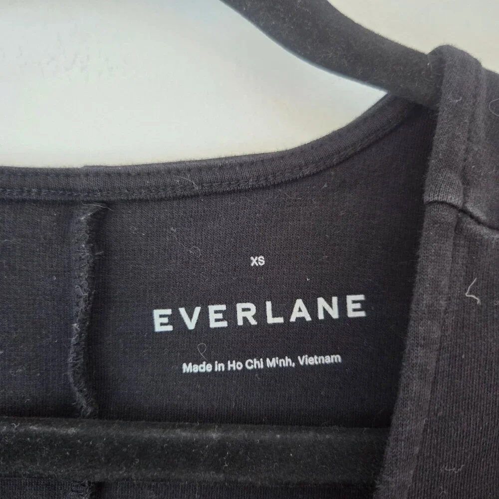 Everlane Black Essential Dress Casual Stretch Basic Short Sleeve Women's XS - Picture 4 of 5